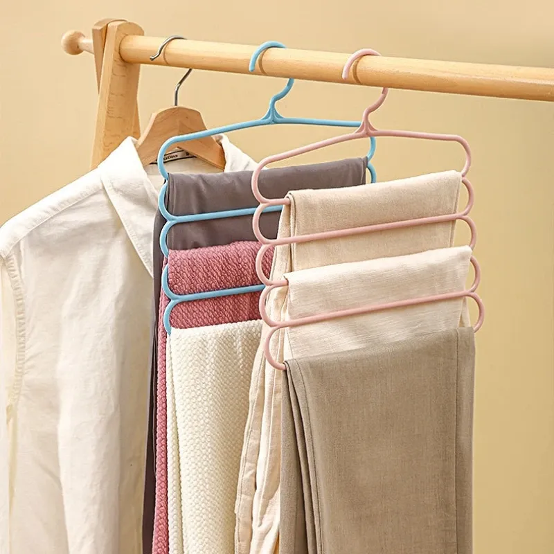 FJHANGERS Cintres à 5 Couches pour Vêtements, Organisateur de Rangement pour Placard, Serviettes et Écharpes 2