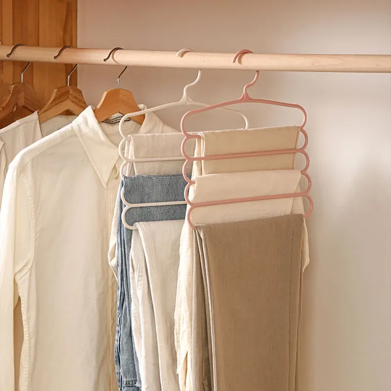 FJHANGERS Cintres à 5 Couches pour Vêtements, Organisateur de Rangement pour Placard, Serviettes et Écharpes 4