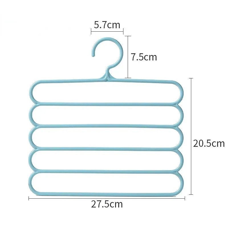 FJHANGERS Cintres à 5 Couches pour Vêtements, Organisateur de Rangement pour Placard, Serviettes et Écharpes 6