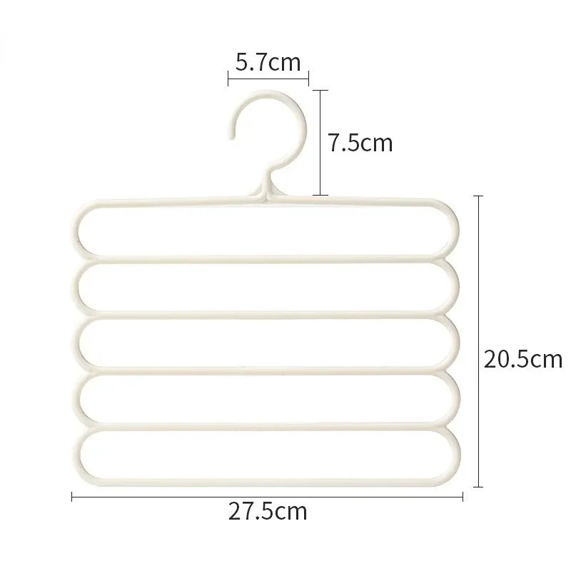 FJHANGERS Cintres à 5 Couches pour Vêtements, Organisateur de Rangement pour Placard, Serviettes et Écharpes 10