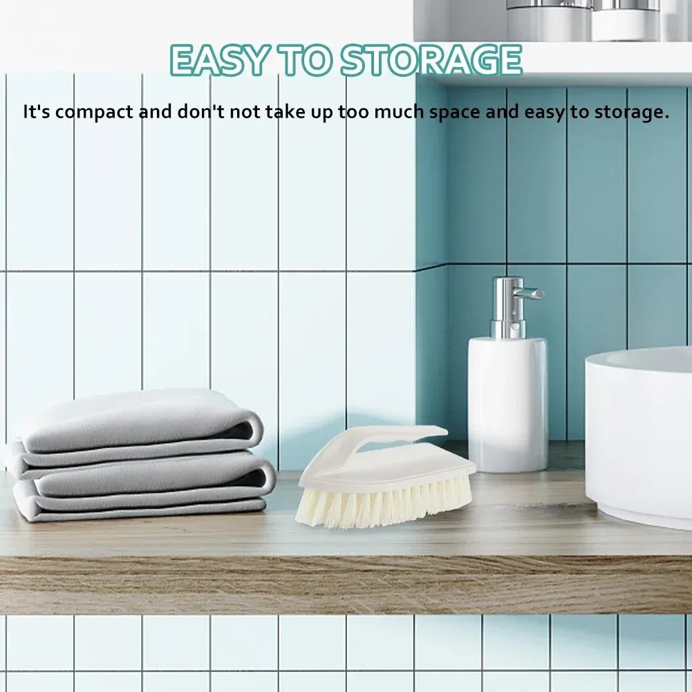 Brosse de nettoyage en plastique à manche antidérapant et poils rigides pour cuisine, salle de bain et voiture 3