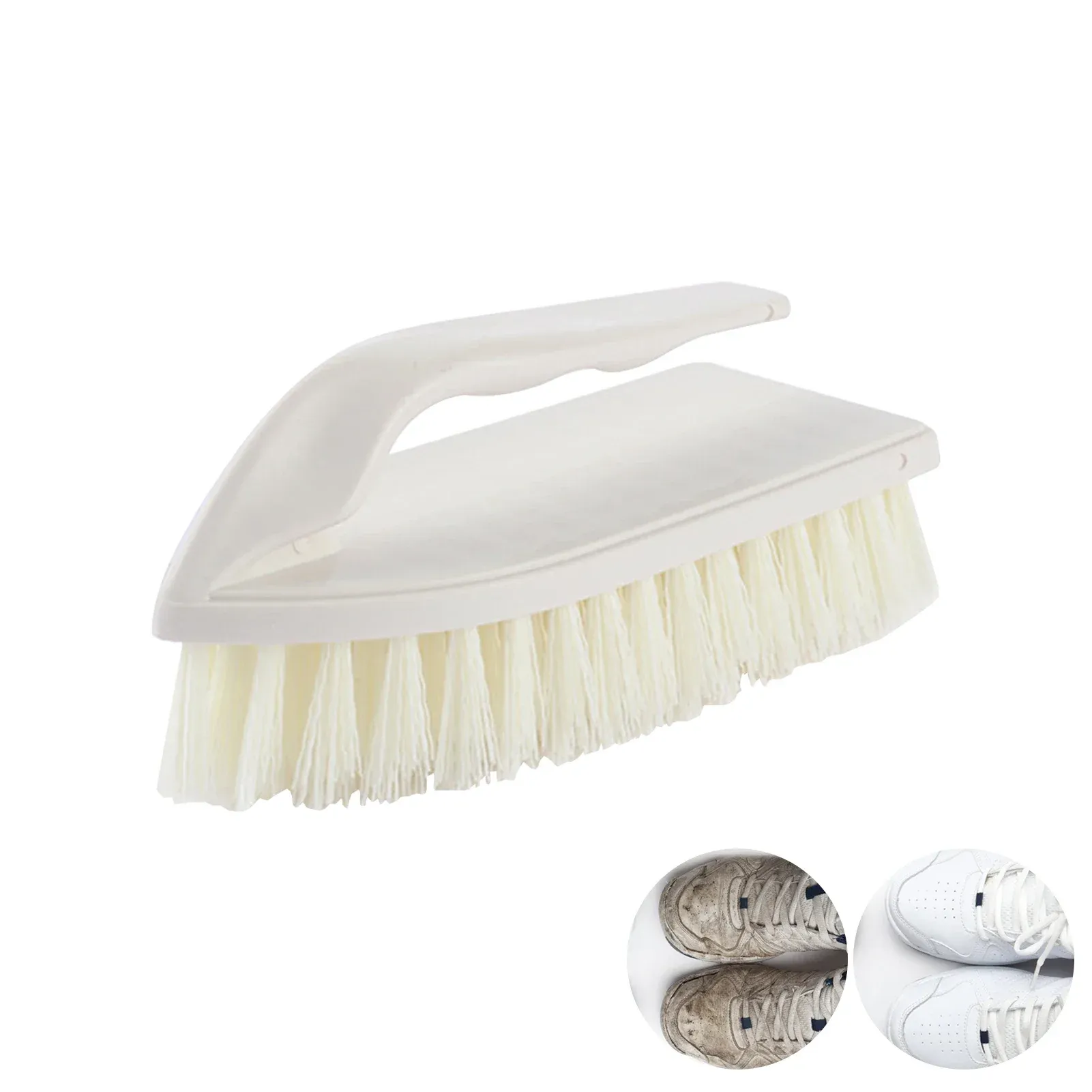 Brosse de nettoyage en plastique à manche antidérapant et poils rigides pour cuisine, salle de bain et voiture 4