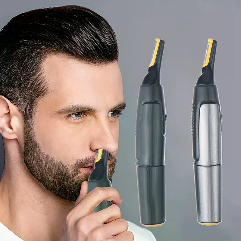 Tondeuse électrique pour hommes, mini-tondeuse portable étanche pour poils du nez et des oreilles, rasoir de précision facile à nettoyer - Image 1
