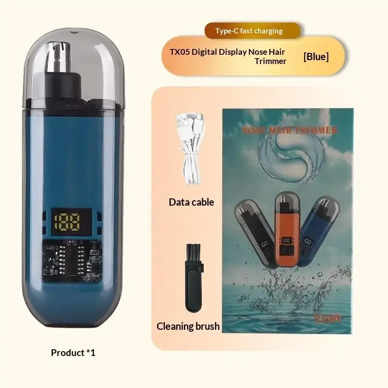 Tondeuse électrique pour hommes, mini-tondeuse portable étanche pour poils du nez et des oreilles, rasoir de précision facile à nettoyer 7