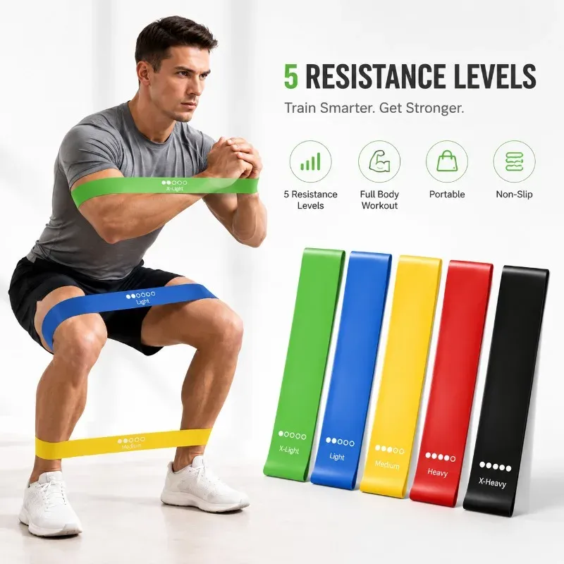 Ensemble de bandes de résistance pour l'entraînement de force et d'agilité, idéal à domicile ou en salle de sport