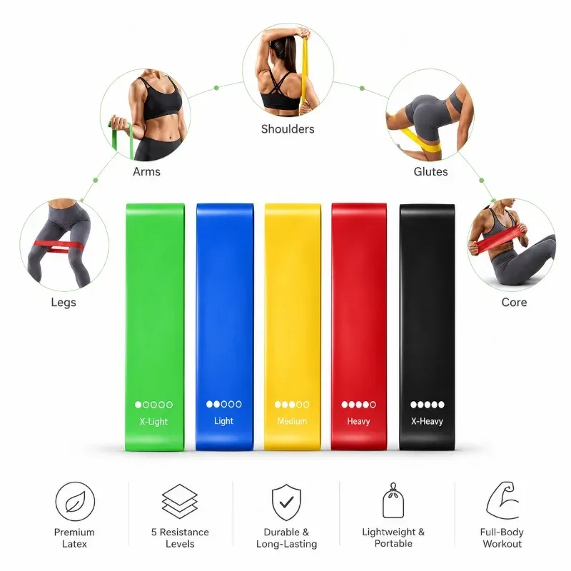 Ensemble de bandes de résistance pour l'entraînement de force et d'agilité, idéal à domicile ou en salle de sport 4