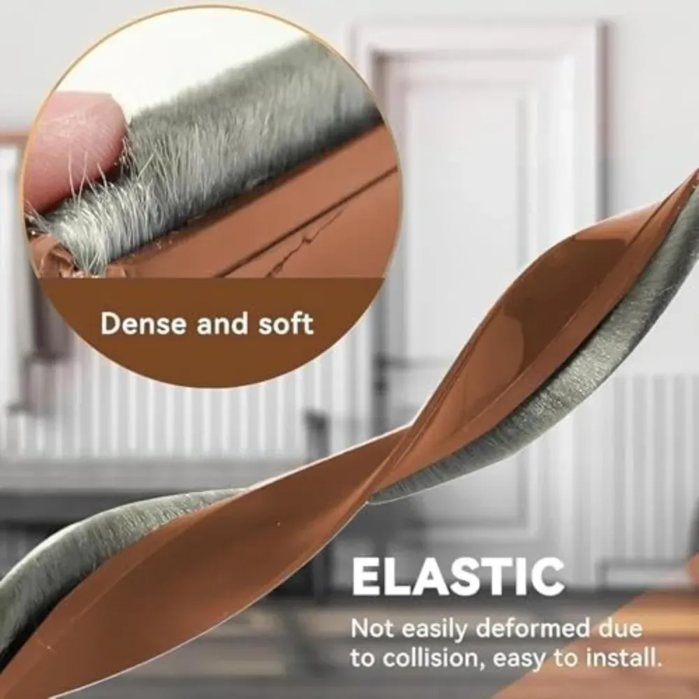 Bas de porte auto-adhésif en PVC avec brosse de 100 cm, joint d'étanchéité anti-insectes et anti-intempéries pour salon 2