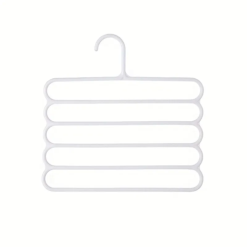 Organisateur de pantalons pour placard à 5 niveaux, cintre multifonctionnel peu encombrant pour vêtements, pantalons, écharpes et cravates 7