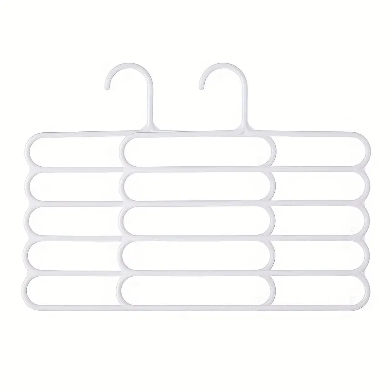 Organisateur de pantalons pour placard à 5 niveaux, cintre multifonctionnel peu encombrant pour vêtements, pantalons, écharpes et cravates 8