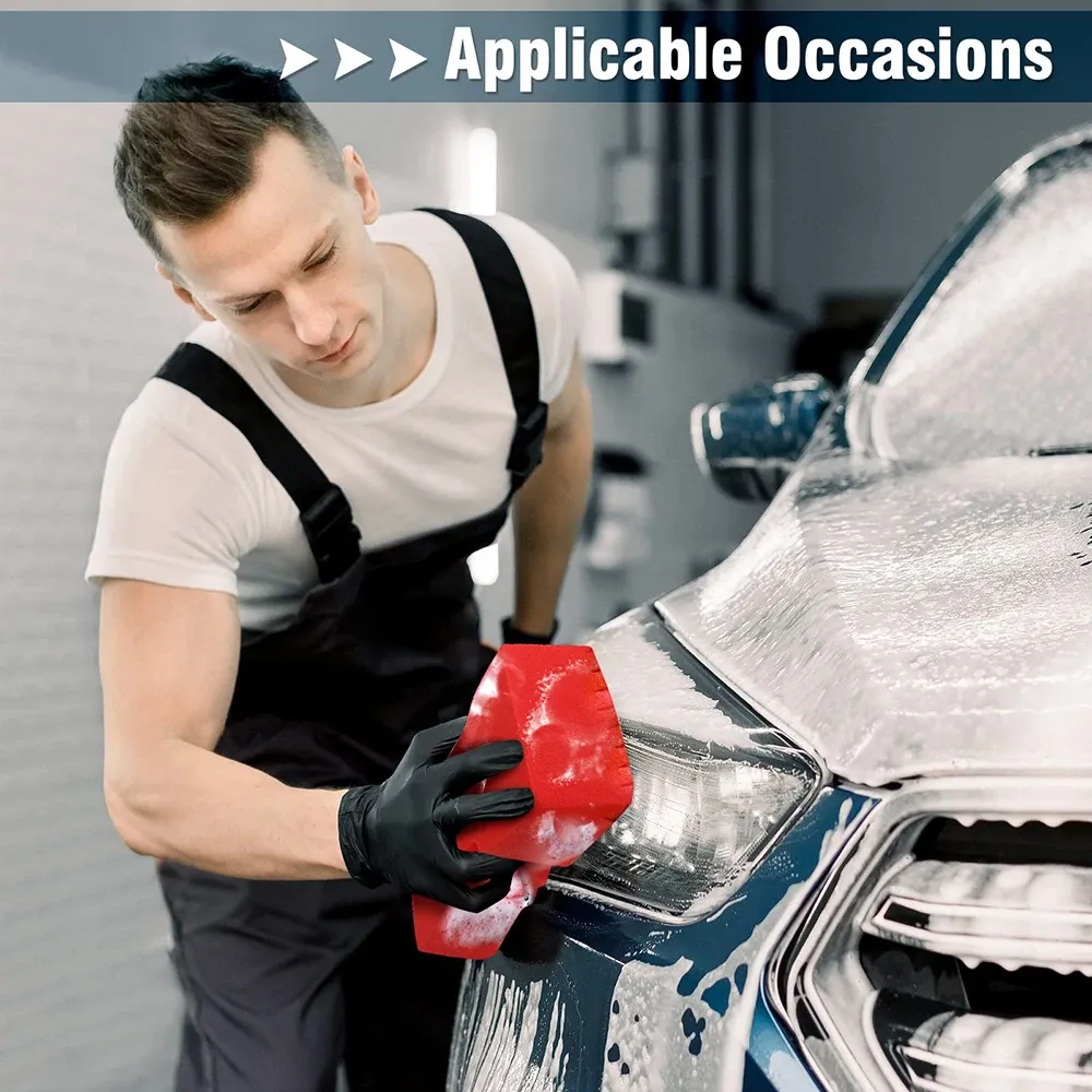 Éponge de lavage pour voiture à grandes alvéoles en mousse souple, absorbante et anti-rayures, avec prise en main facile 5