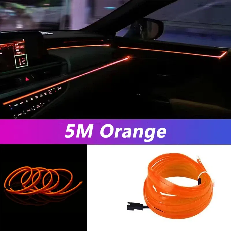Bande lumineuse LED flexible pour habitacle de voiture, éclairage d'ambiance USB, 5 m 16