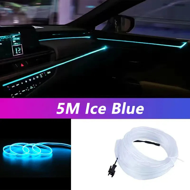 Bande lumineuse LED flexible pour habitacle de voiture, éclairage d'ambiance USB, 5 m 11