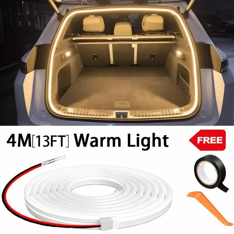 Éclairage de coffre à LED haute luminosité, lumière d'ambiance à détection automatique, sans câblage 12