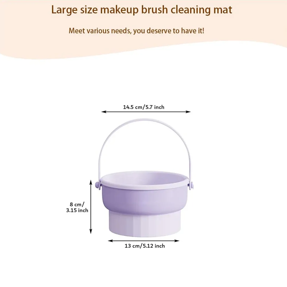 Nettoyant pour pinceaux de maquillage CALIYI 3 en 1 avec bol en silicone et liquide nettoyant 80 ml, support de rangement pour outils cosmétiques 6