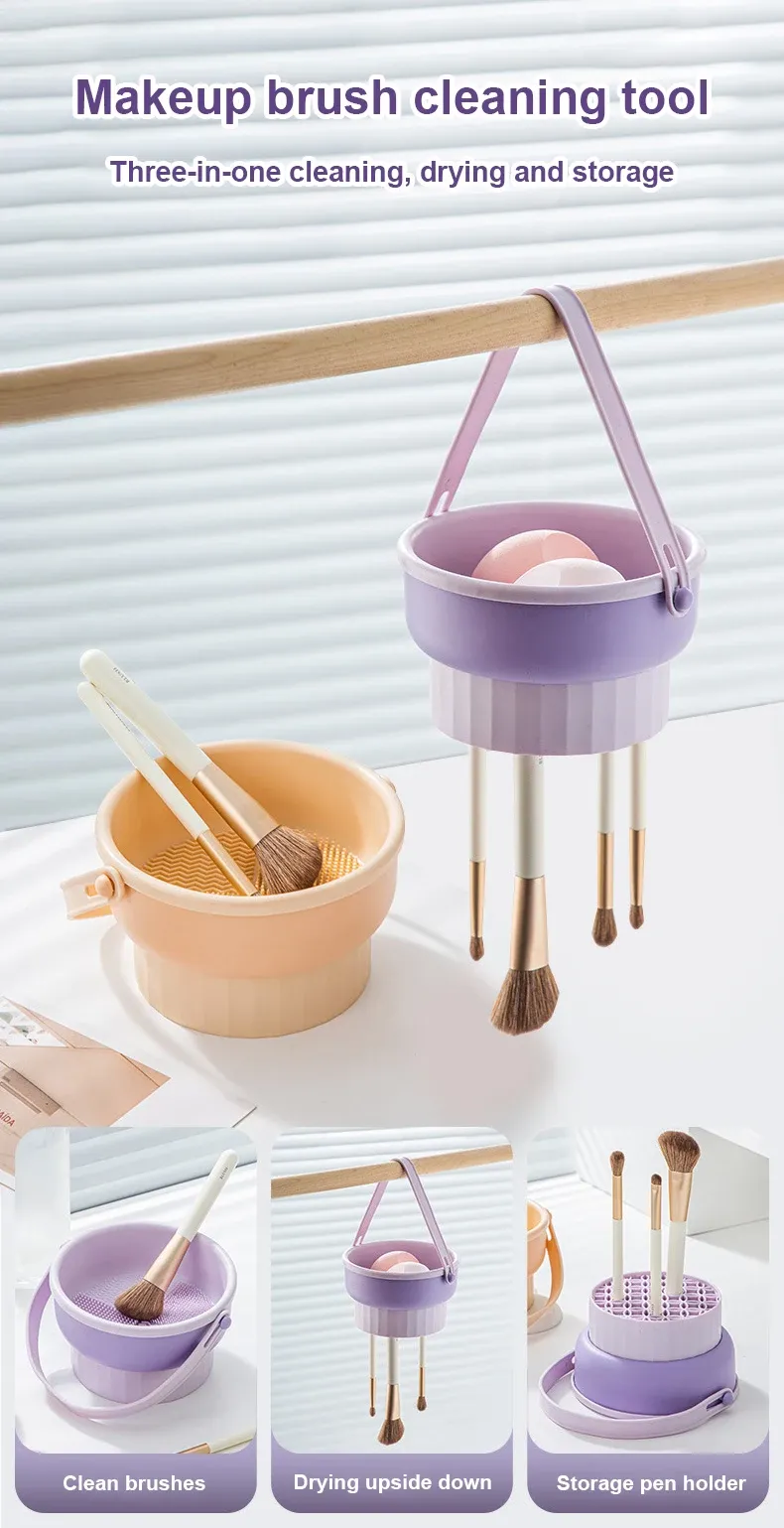 Bol de nettoyage de pinceaux de maquillage en silicone