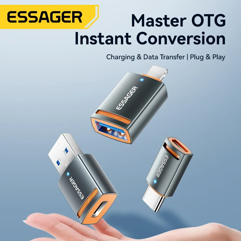 Adaptateur USB 3.0 OTG Essager, USB-A femelle vers USB-C mâle, convertisseur pour MacBook Pro, MacBook Air et Samsung Galaxy S20 et S10 2