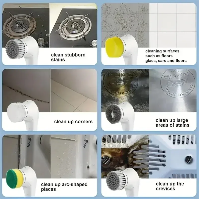 Brosse électrique en situation de nettoyage