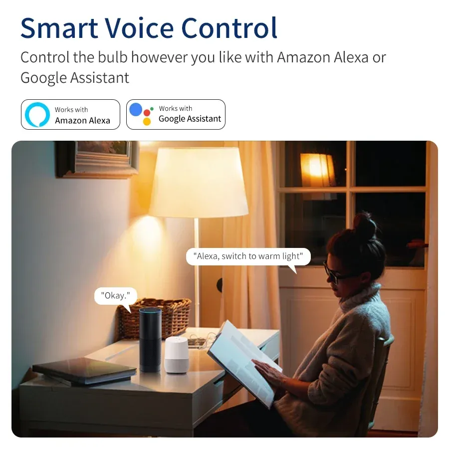 Ampoules LED WiFi intelligentes Tuya, 220 V, 110 V, 10 W, 15 W, 20 W, RGB, compatibles Alexa, Smart Life et commande vocale, 250 à 500 Google 4