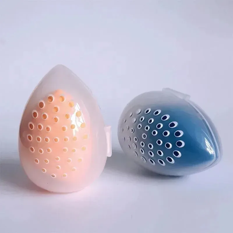 Boîte de rangement portable en forme d'œuf pour éponge de maquillage, en plastique pour cosmétiques 4