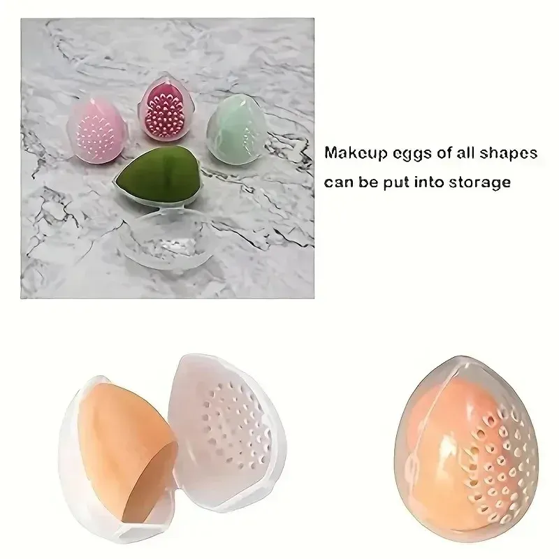 Boîte de rangement en forme d'œuf pour éponge de maquillage