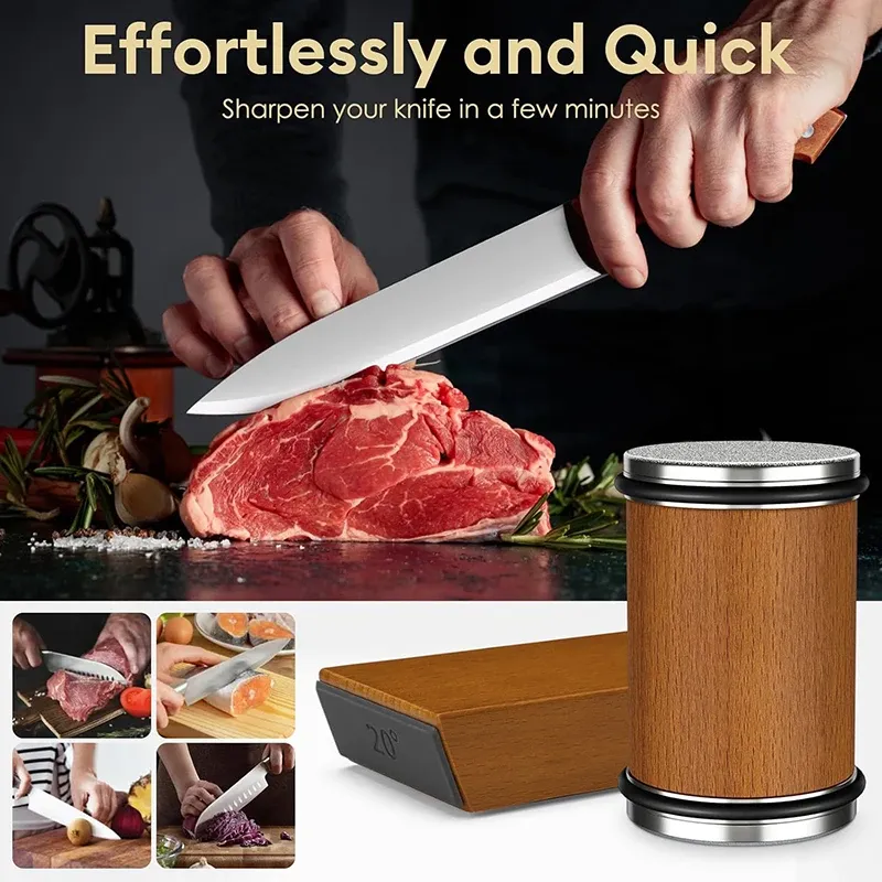 Aiguiseur de couteaux rotatif élégant pour cuisine