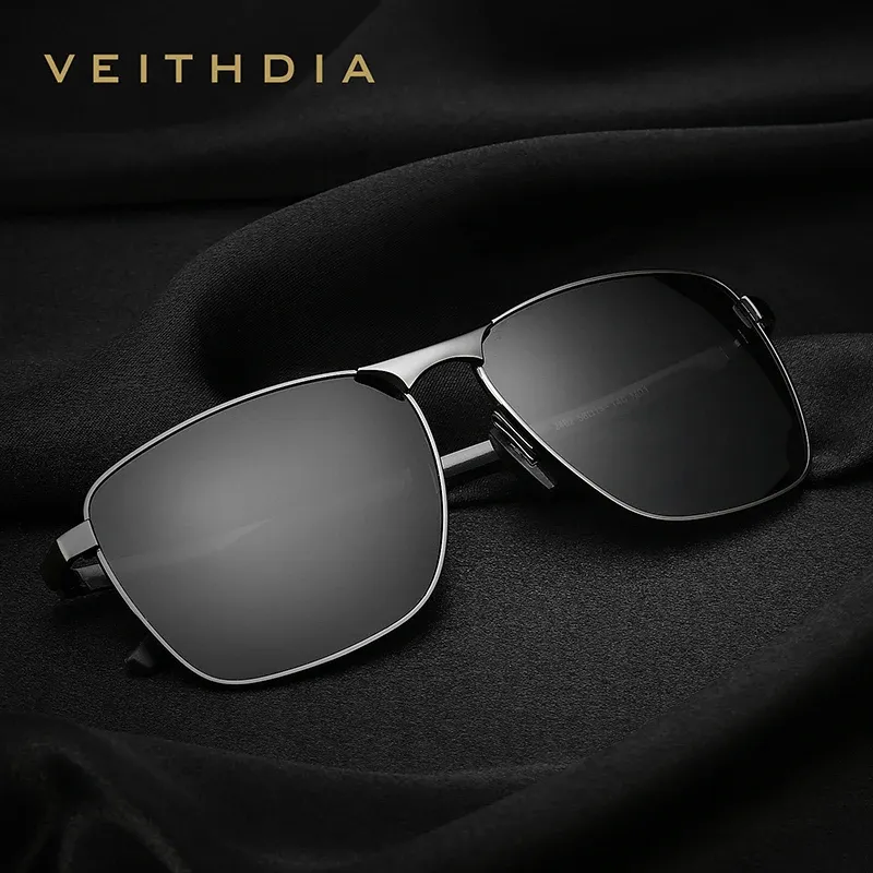 VEITHDIA Lunettes de soleil polarisées vintage pour hommes, modèle sport, protection UV400, accessoires d'extérieur, pour femmes, réf. V2462 2