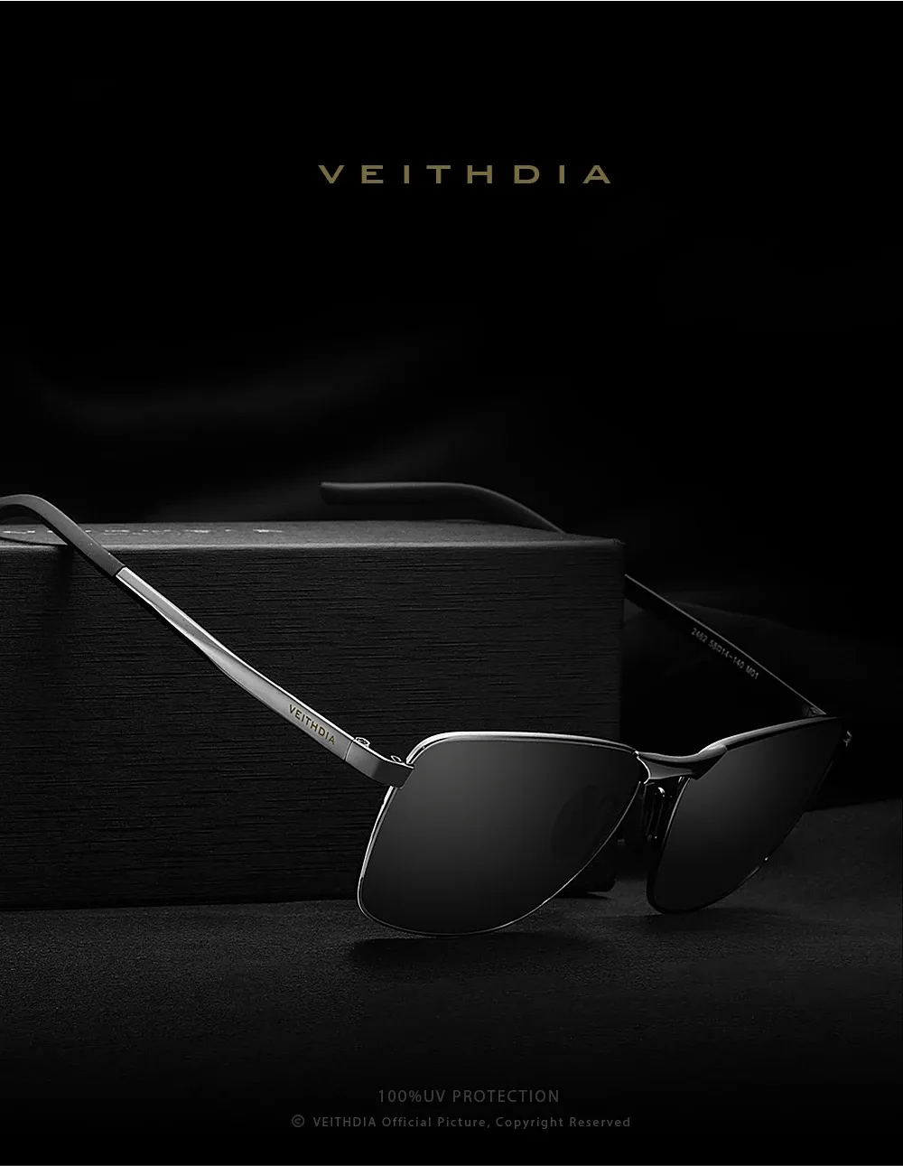 Lunettes de soleil VEITHDIA, design vintage