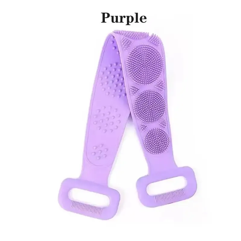 Brosse de douche en silicone pour le corps, gant exfoliant et ceinture de massage pour le dos, brosse allongée pour le nettoyage et l'exfoliation de la peau 10