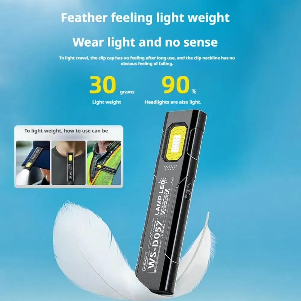 Lampe torche LED porte-clés rechargeable USB-C, 600 lumens, mini lampe de poche portable avec aimant, lampe de travail pour situations d'urgence 3
