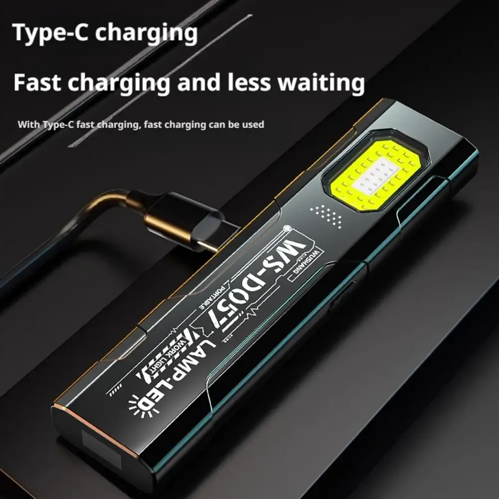 Lampe torche LED porte-clés rechargeable USB-C, 600 lumens, mini lampe de poche portable avec aimant, lampe de travail pour situations d'urgence 4
