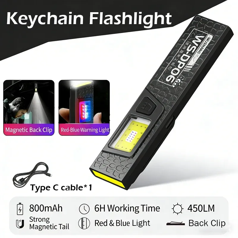 Contenu de la boîte avec lampe et câble de charge