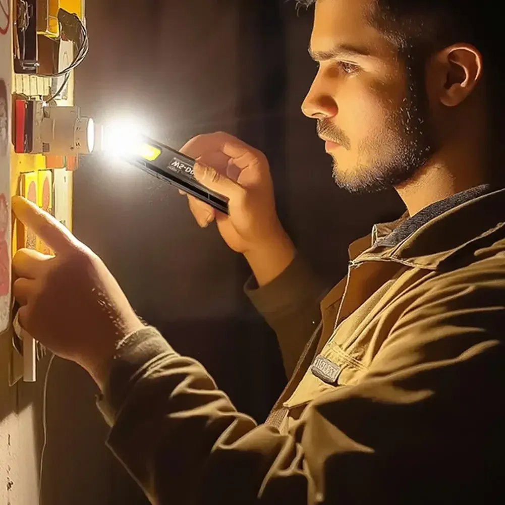 Lampe de poche en situation d'utilisation nocturne