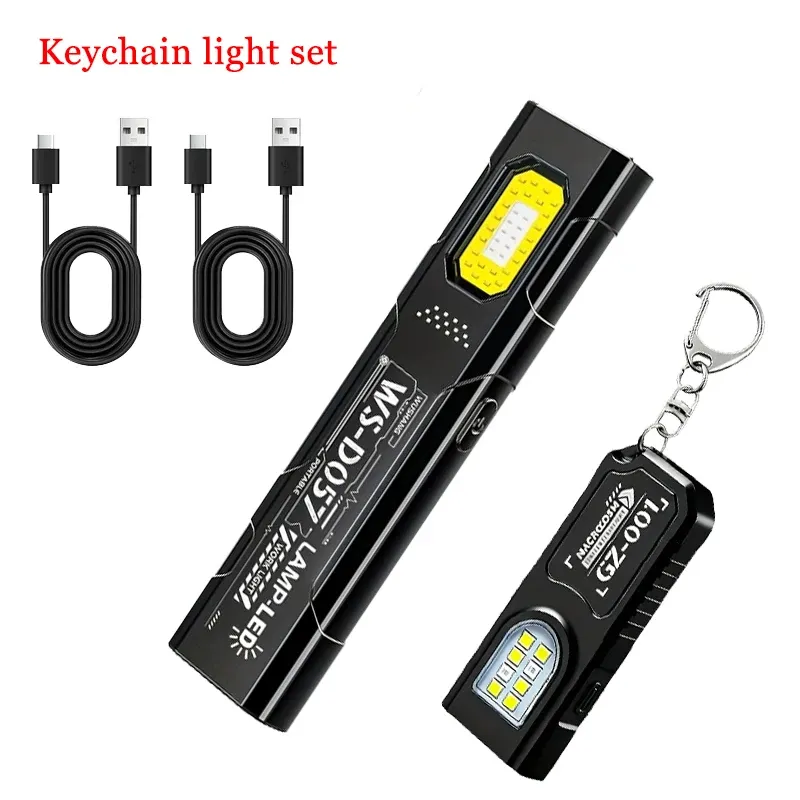 Lampe torche LED porte-clés rechargeable USB-C, 600 lumens, mini lampe de poche portable avec aimant, lampe de travail pour situations d'urgence 10