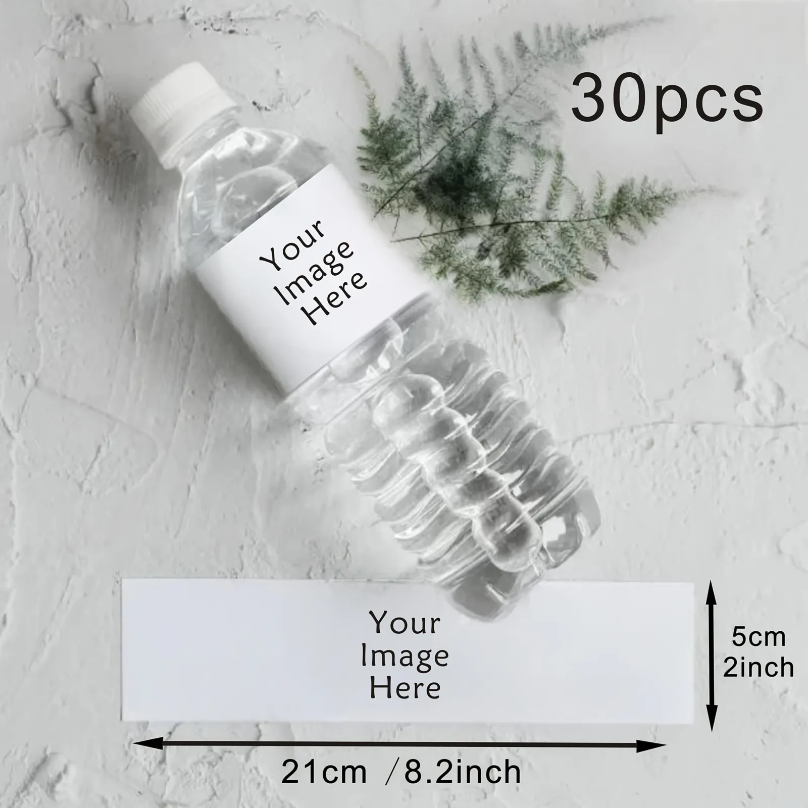 Étiquettes personnalisées pour bouteilles d'eau, vue d'ensemble