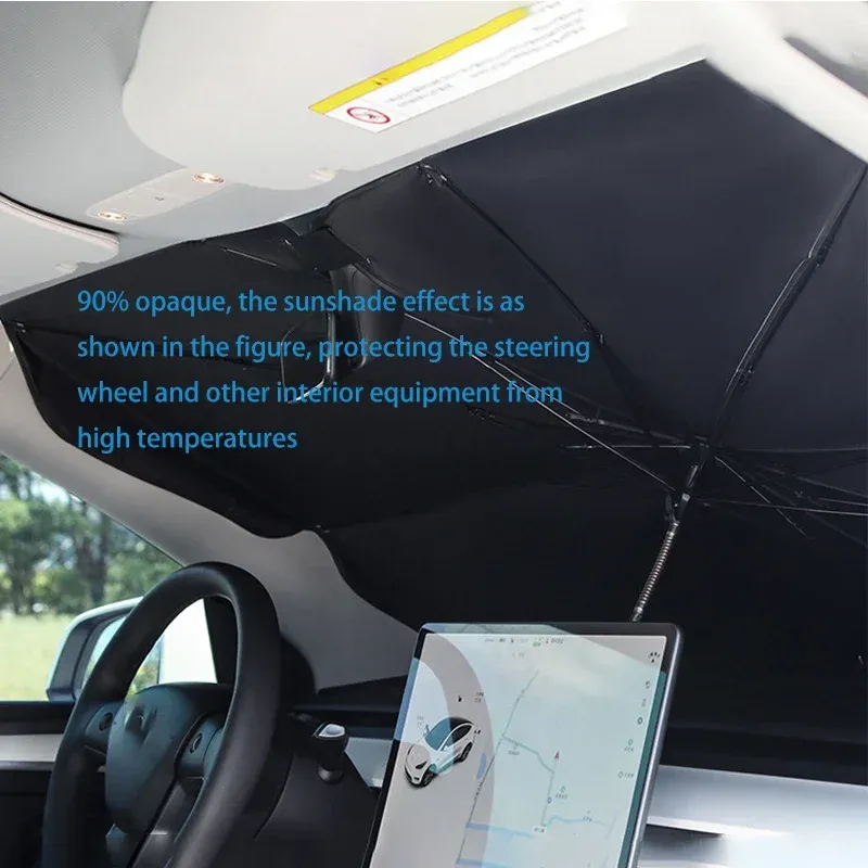 Pare-soleil de voiture rétractable, installation derrière le pare-brise