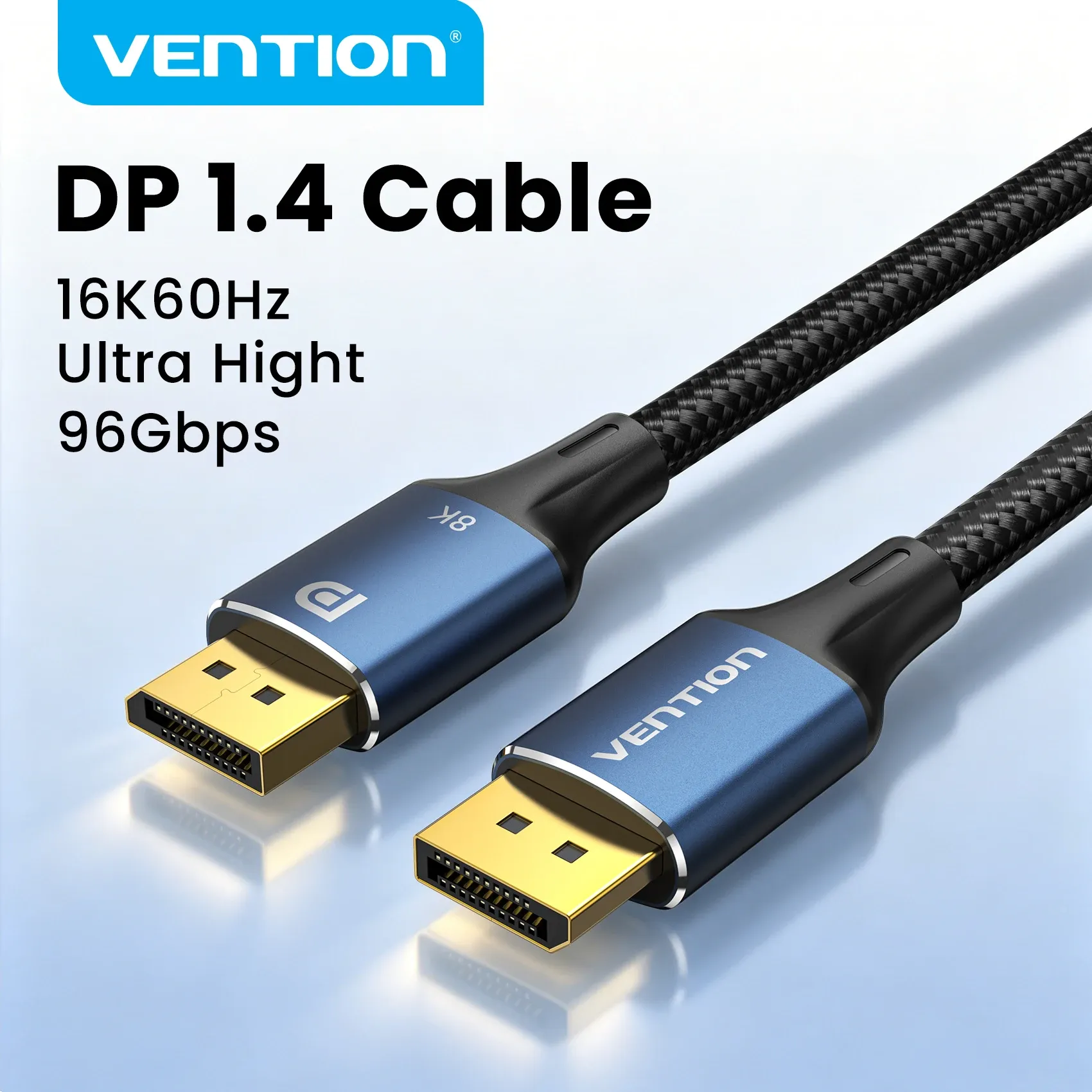 Câble DisplayPort 1.4 Vention 8K 60 Hz, 4K HDR 165 Hz, compatible PC portable et TV, DP 1.2