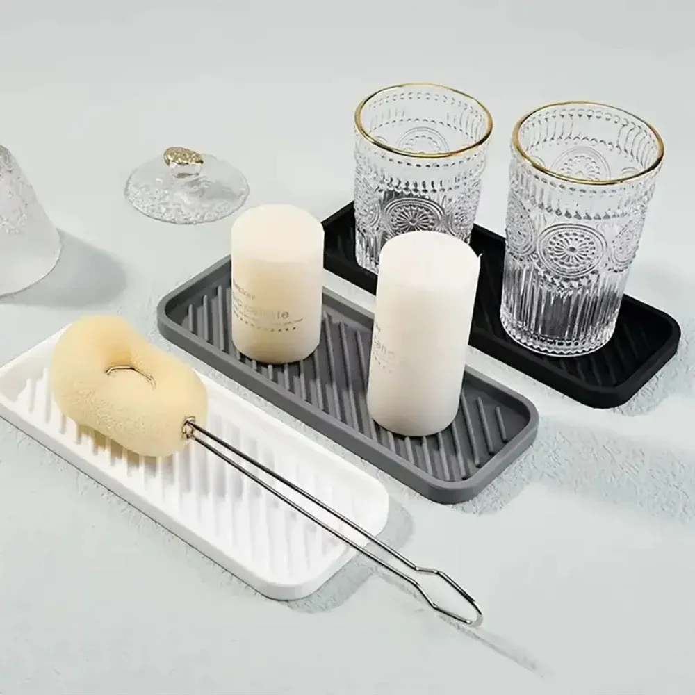 Protection anti-éclaboussures d'évier et porte-savon en silicone, accessoire multifonctionnel de cuisine et de salle de bain, durable et non toxique - Image 1