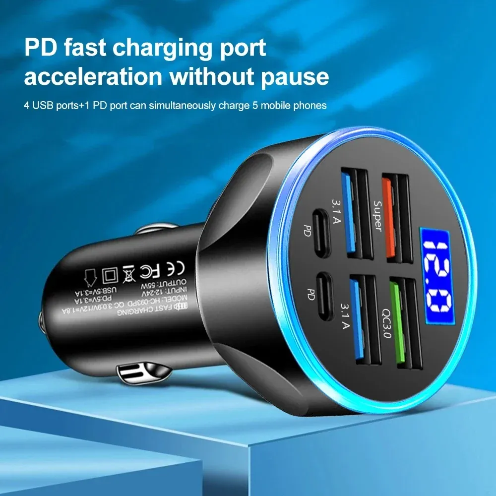 Chargeur de voiture premium vue détaillée