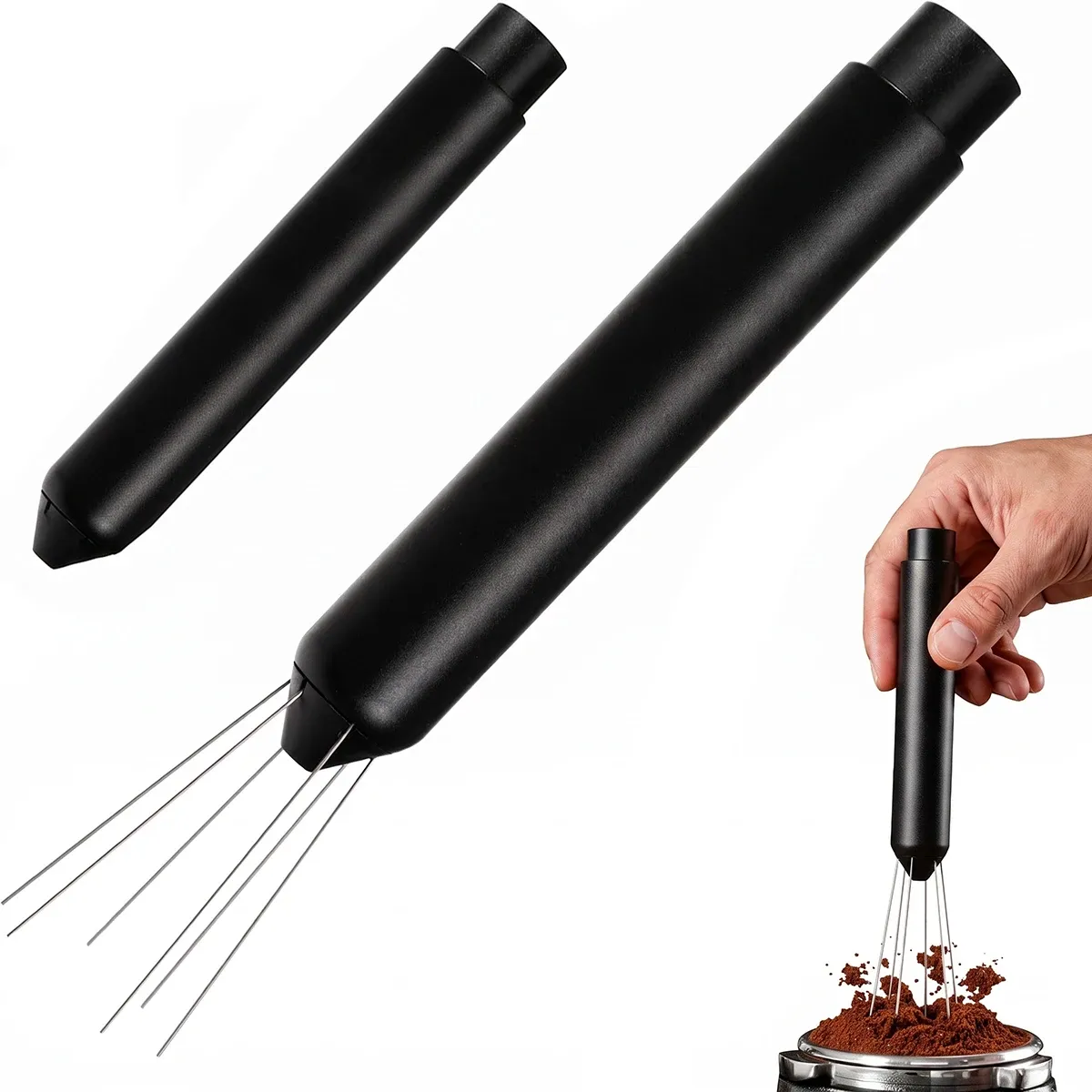 Outil de distribution WDT pour espresso, agitateur de précision qualité barista, aiguilles rétractables en acier inoxydable - Image 1