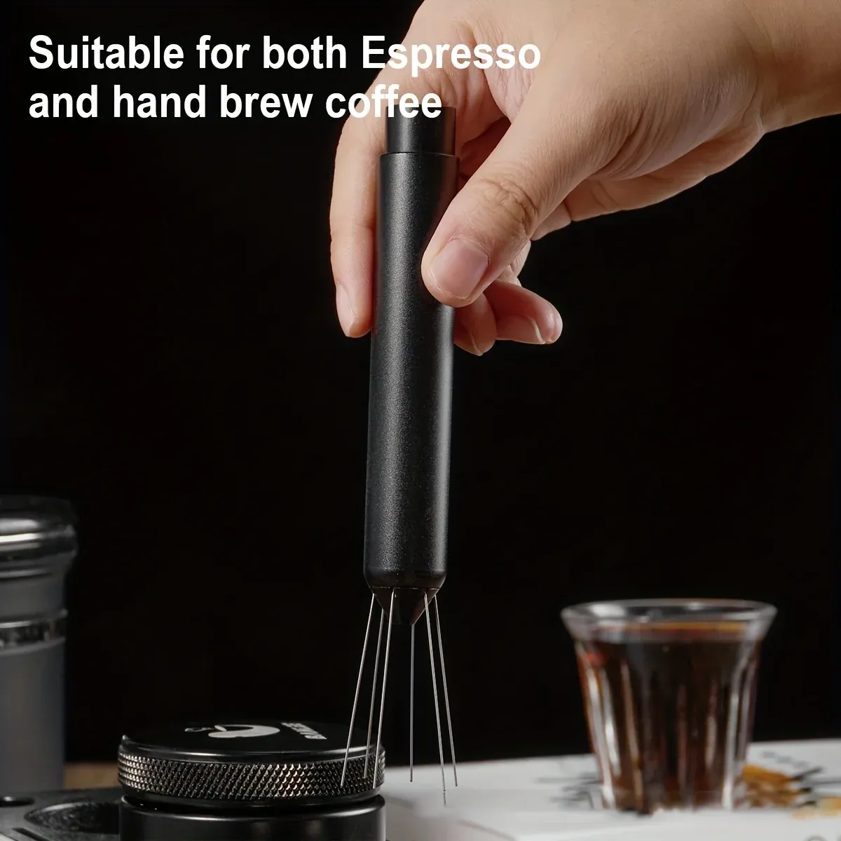 Outil de distribution WDT pour espresso, agitateur de précision qualité barista, aiguilles rétractables en acier inoxydable 5