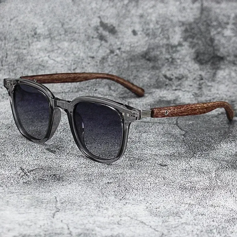 Lunettes de soleil polarisées effet bois pour hommes et femmes, style rétro, protection UV - Image 1