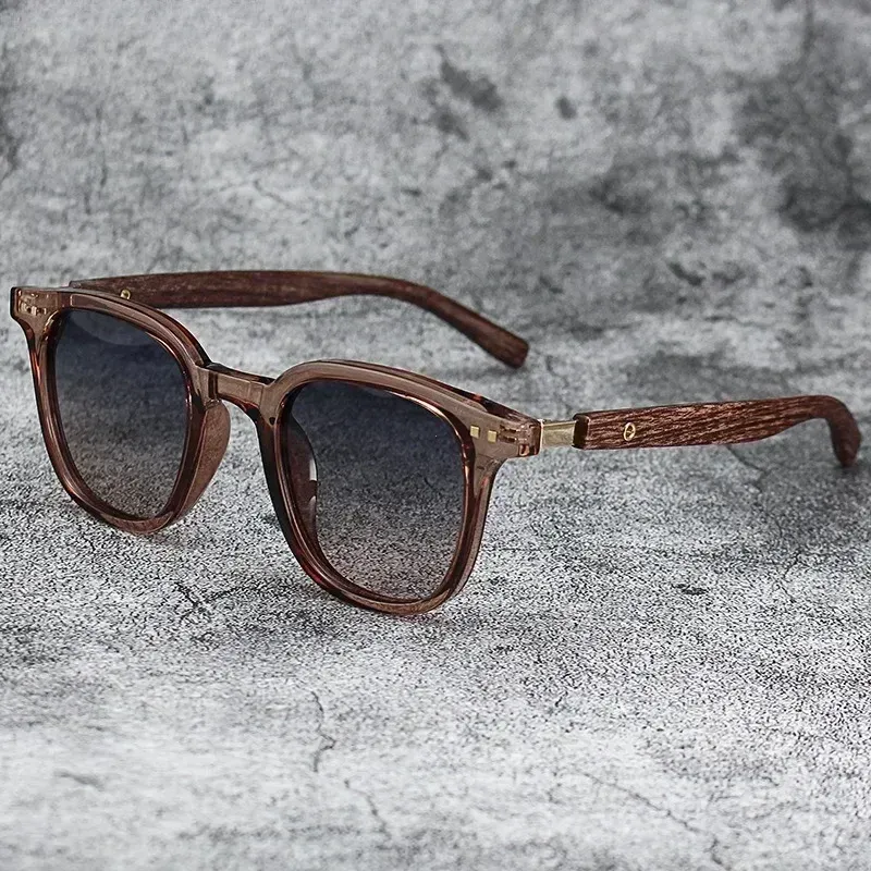 Lunettes de soleil polarisées effet bois pour hommes et femmes, style rétro, protection UV 3