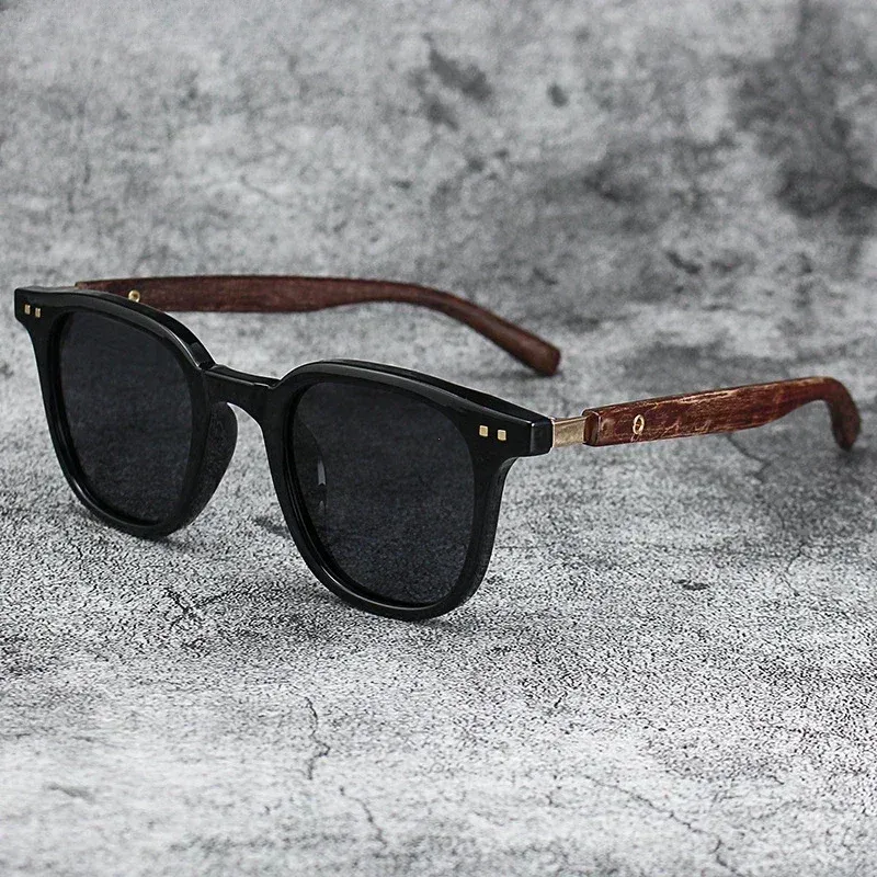 Lunettes de soleil polarisées effet bois pour hommes et femmes, style rétro, protection UV 8