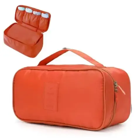 Sac de rangement de voyage portable pour soutien-gorge et sous-vêtements, trousse de toilette et cosmétiques 10