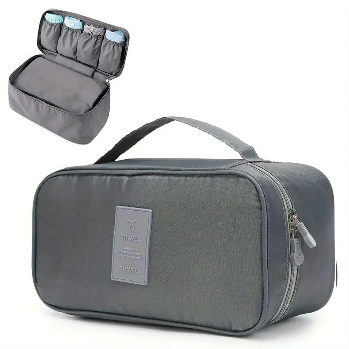 Sac de rangement de voyage portable pour soutien-gorge et sous-vêtements, trousse de toilette et cosmétiques 7