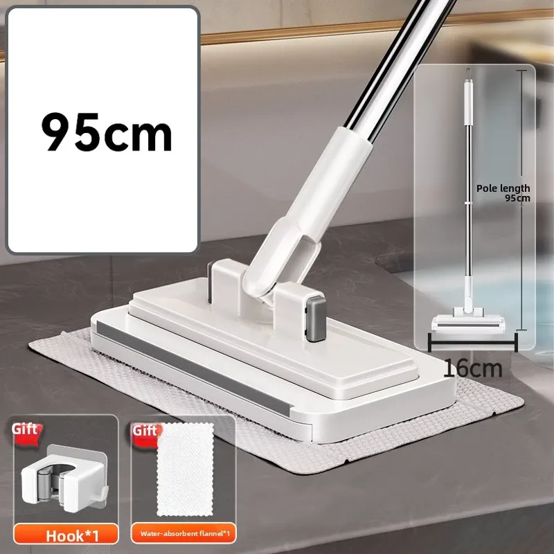 Vadrouille plate multifonction en tissu pour le ménage, sans lavage des mains, avec essorage automatique et démontage en un bouton 7