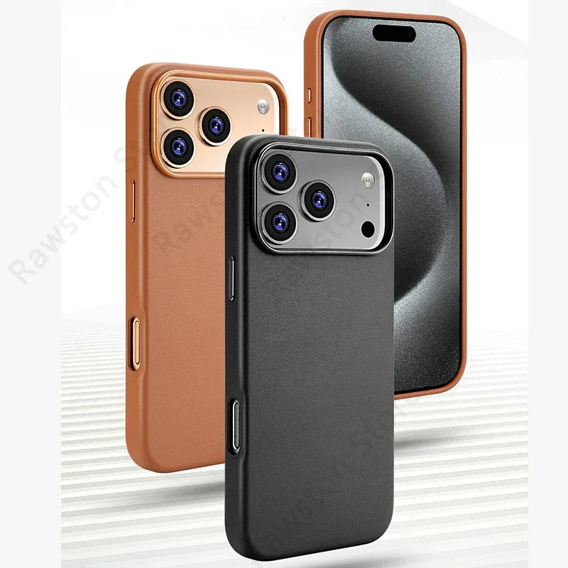 Étui en cuir magnétique officiel pour Apple iPhone 17, 18 Pro Max, 16, 13, 12, 14, 15 Plus, compatible MagSafe 5