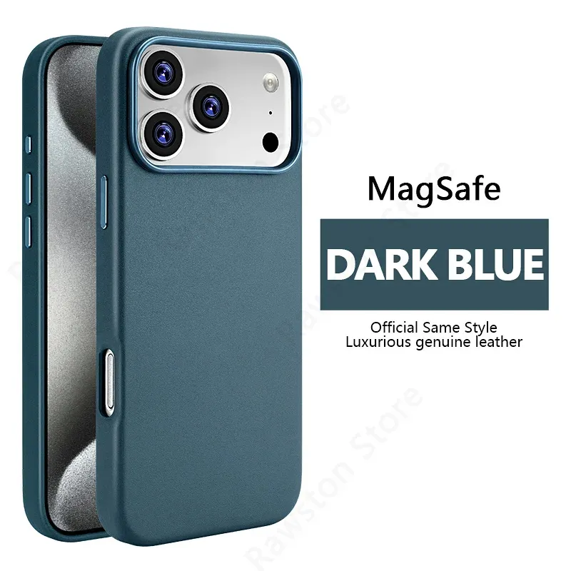 Étui en cuir magnétique officiel pour Apple iPhone 17, 18 Pro Max, 16, 13, 12, 14, 15 Plus, compatible MagSafe 11