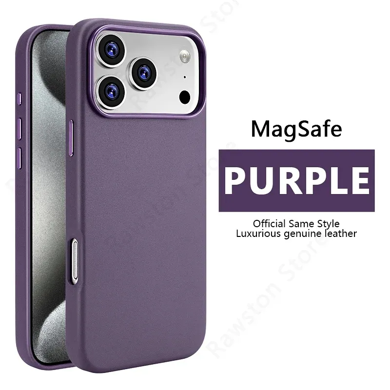 Étui en cuir magnétique officiel pour Apple iPhone 17, 18 Pro Max, 16, 13, 12, 14, 15 Plus, compatible MagSafe 12