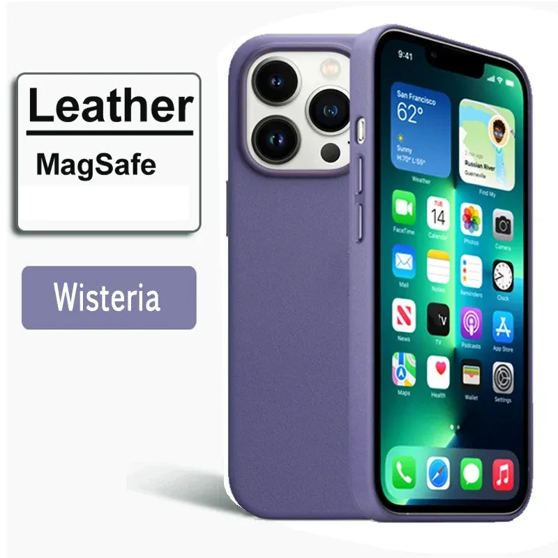 Étui en cuir magnétique officiel pour Apple iPhone 17, 18 Pro Max, 16, 13, 12, 14, 15 Plus, compatible MagSafe 10
